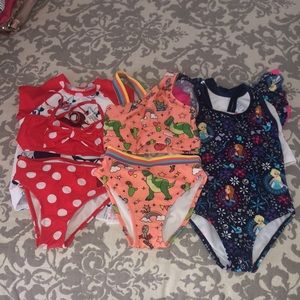 3 Disney Store Bathing Suits all size 4